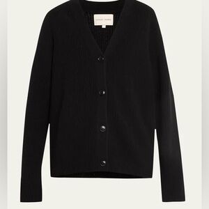 LOULOU STUDIO Leka V-Neck Ribbed Cashmere Cardigan-Small
